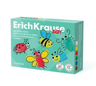Краски пальчиковые гелевые 'ErichKrause Baby' с Алоэ Вера, 6 ...