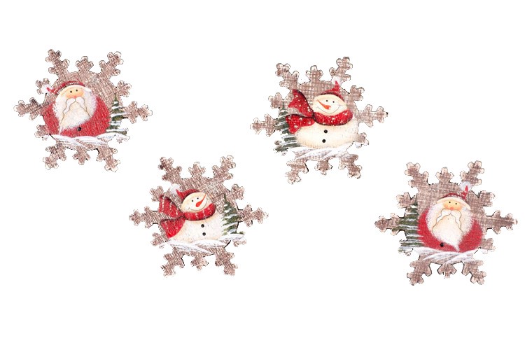 Магнит 'Снежинка', дерево, 10 см, артикул KH17010