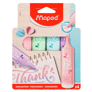 Набор текстовыделителей 4 шт, 1,0-5,0 мм, скошенный, цвет 4 ц...