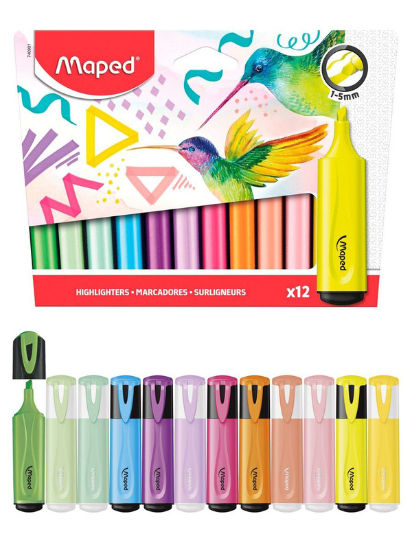 Текстовыделители 12 цветов, Maped артикул 740901