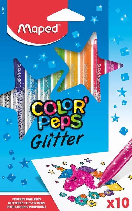 Фломастеры 10 цветов Maped Color'Peps Glitter