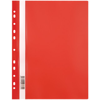 Папка-скоросшиватель А4, пластик, с перфорацией, 'OfficeSpace' 120мкм, красная, прозрачный верх