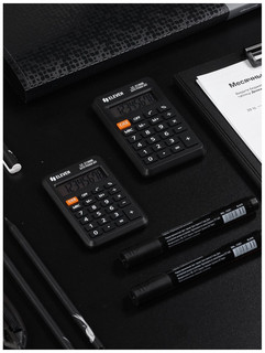 Калькулятор-мини для ЕГЭ,ОГЭ карманный непрограммируемый для школы Eleven LC-210NR, для физики / 8 разрядов / черный 7