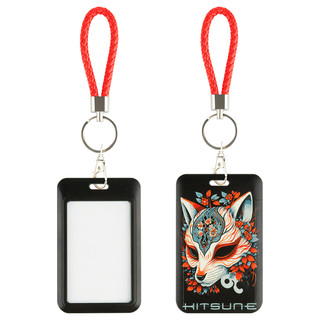 Бейдж вертикальный MESHU 'Kitsune', 110 x 70 мм, петля с кара...