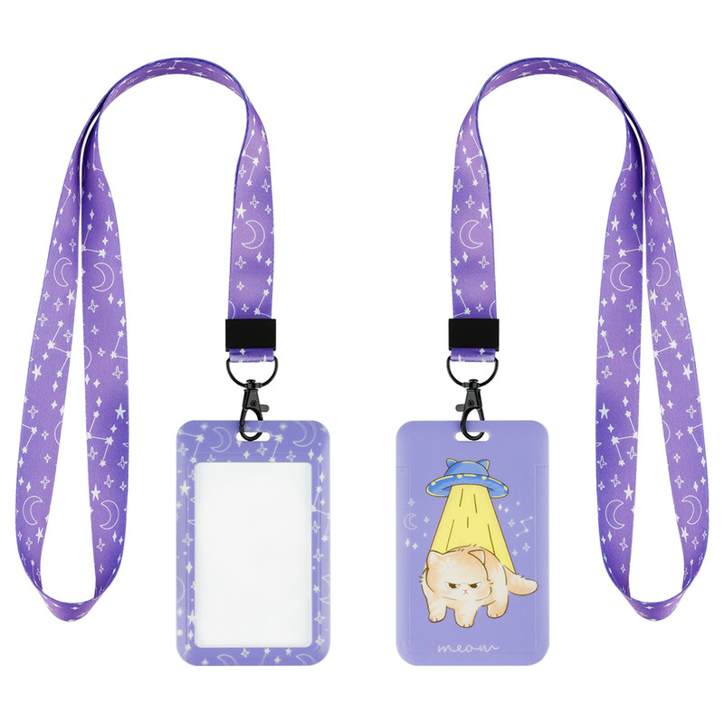 Бейдж вертикальный MESHU 'Ufo cat', 110х70 мм, лента с карабином