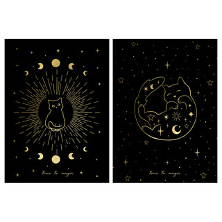 Блокнот А5 50 листов MESHU 'Black Cat', матовая ламинация, ти...