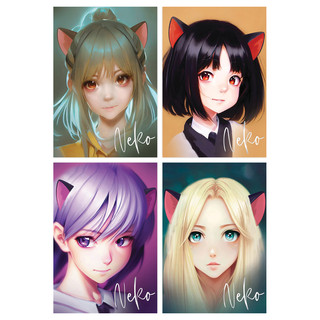 Блокнот А6 40 листов MESHU 'Neko', матовая ламинация, тиснени...