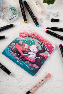 Скетчбук 40 листов, 17х17 см, 'Cat's symphonie' без линовки 8