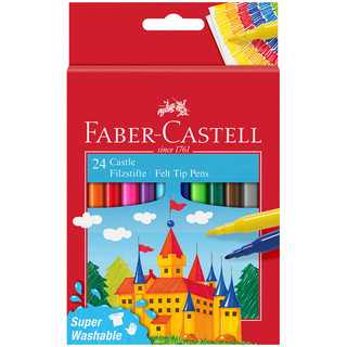 Набор фломастеров 24 цвета Faber-Castell 'Замок' смываемые, картонная упаковка