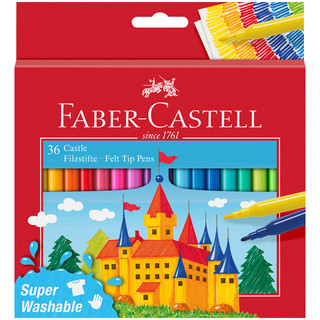 Набор фломастеров 36 цветов Faber-Castell 'Замок' смываемые, ...