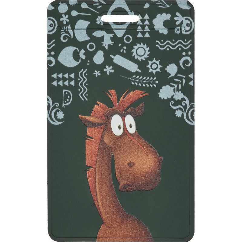 Бейдж 104x63мм вертикальный 'Три богатыря. Конь Юлий' экокожа, зеленый