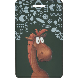 Бейдж 104x63мм вертикальный 'Три богатыря. Конь Юлий' экокожа...