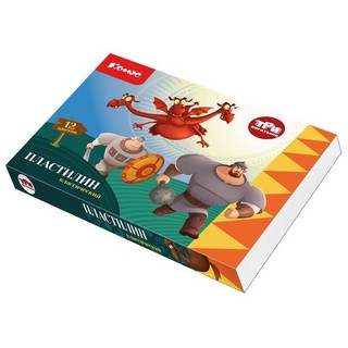 Пластилин 12 цветов, 240 г 'Три богатыря' 1