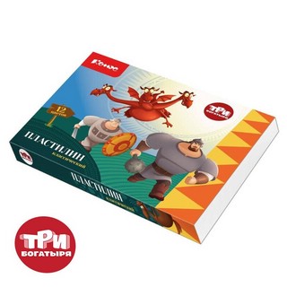 Пластилин 12 цветов, 240 г 'Три богатыря' 2