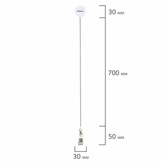 Бейдж вертикальный (9х6 см), с держателем-рулеткой 70 см, белый 10