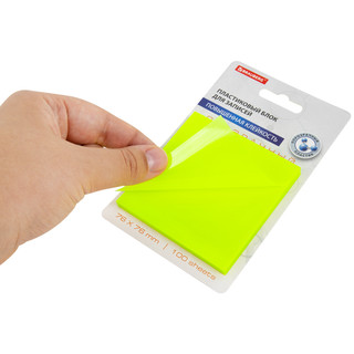 Блок самоклеящийся прозрачно-желтый (стикеры) 76х76 мм, 100 листов 3