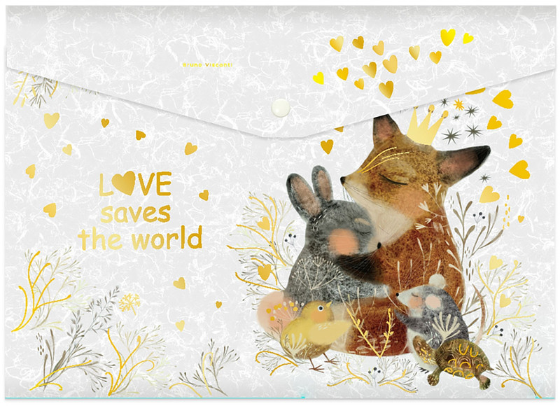 Папка-конверт на кнопке, А4 'Любовь, как она есть'