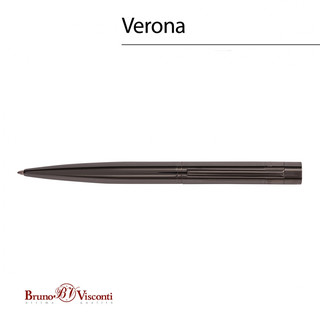 Ручка шариковая автоматическая 'Verona' 1.0 мм, черная сталь, синяя 2