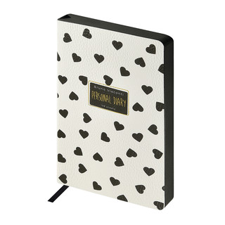 Ежедневник А5 'Black&White, Сердечки' 128 листов, недатированный
