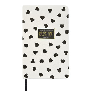 Ежедневник А5 'Black&White, Сердечки' 128 листов, недатированный 2