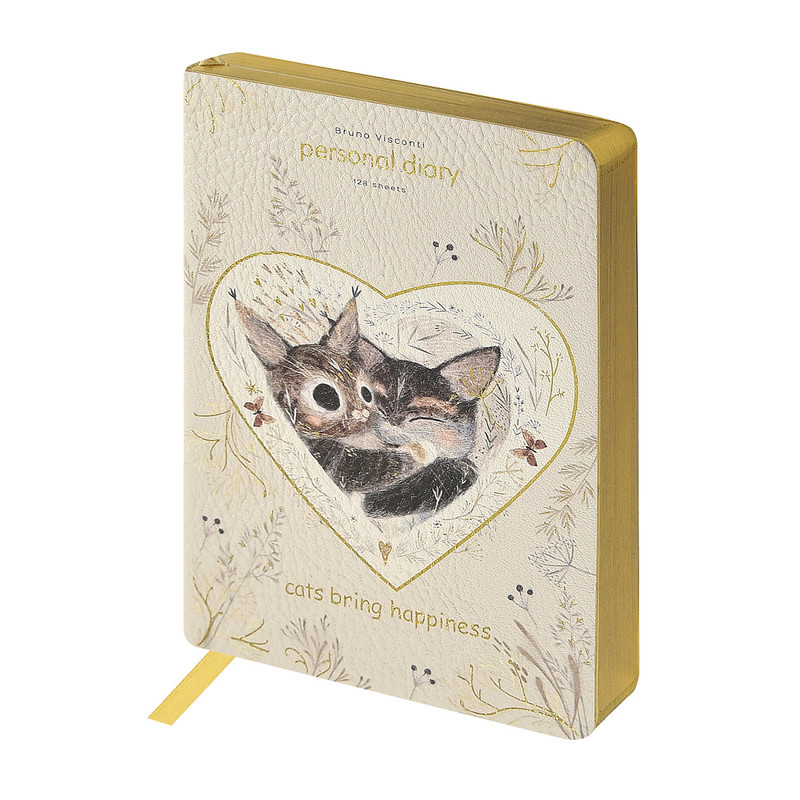 Ежедневник А6 'Котики приносят счастье' 128 листов, недатированный