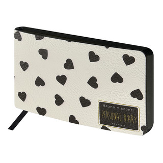 Ежедневник А6 'Black&White, Сердечки' 80 листов, недатированный