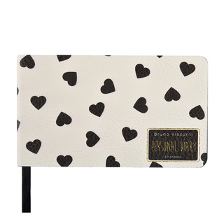 Ежедневник А6 'Black&White, Сердечки' 80 листов, недатированный 2