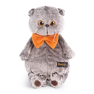 Басик в рыжем бархатном банте 25 см