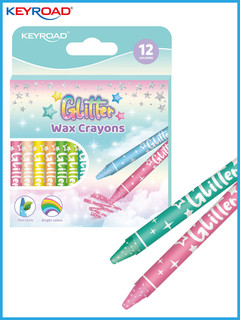 Восковые мелки Keyroad Glitter, 12 цветов 3