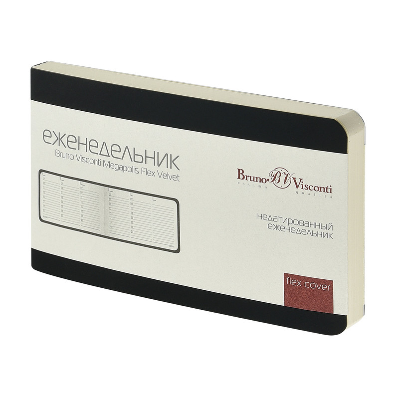 Ежедневник недатированный А6 'Megapolis Velvet Flex' 80 листов, черный