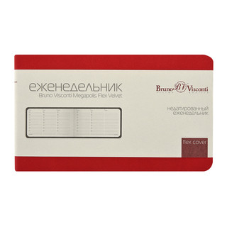 Ежедневник недатированный А6 'Megapolis Velvet Flex' 80 листов, красный 2