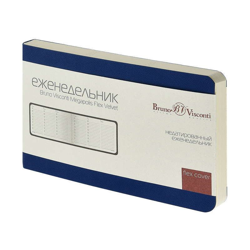 Ежедневник недатированный А6 'Megapolis Velvet Flex' 80 листов, синий 