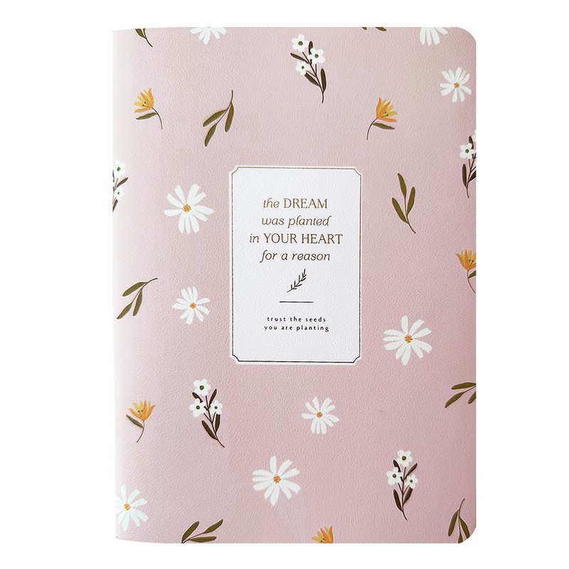 Тетрадь А5, 48 листов, клетка, скрепка, BeSmart 'April' розовый