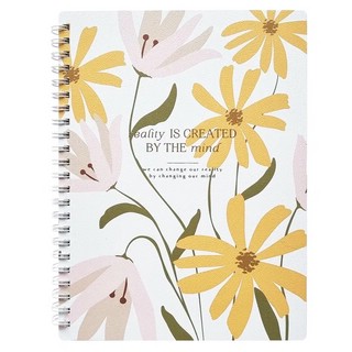 Тетрадь А5, 80 листов, клетка, на пружине, BeSmart 'April' цветы