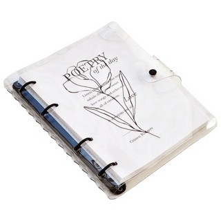 Тетрадь А5, 120 листов в клетку, на кольцах, 'Poetry' прозрачный