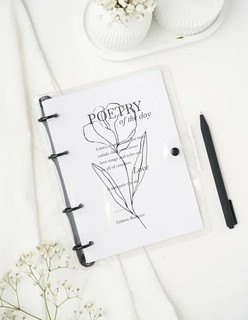 Тетрадь А5, 120 листов в клетку, на кольцах, 'Poetry' прозрачный 3