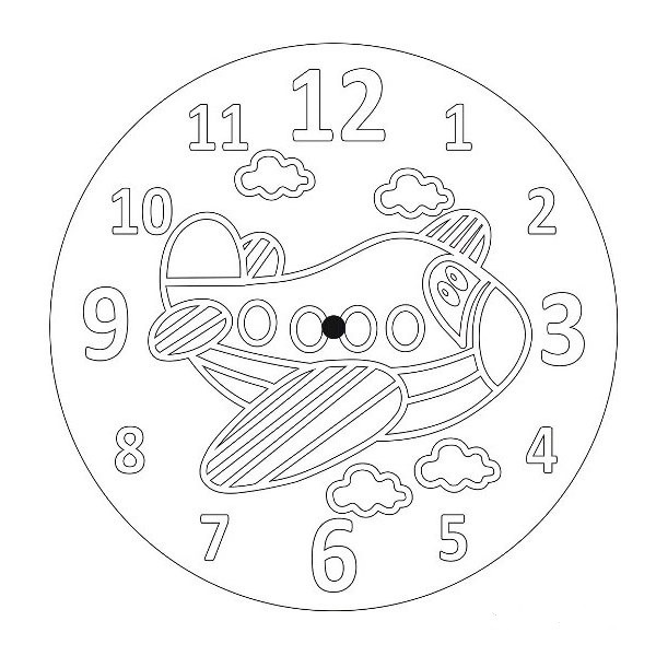 Песочный трафарет Часы самолет, артикул РП938