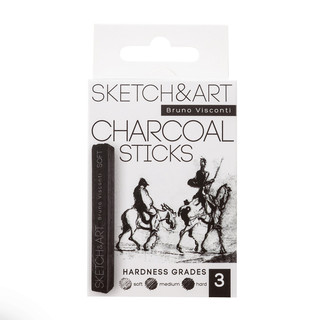 Уголь прессованный 'Scketch&Art' черный, 3 шт. в наборе (мягк...