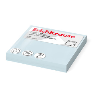 Блок самоклеящийся бумажный ErichKrause 75х75 мм, 100 листов,...