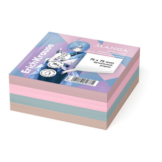 Блок самоклеящийся бумажный ErichKrause Manga, 75х75 мм, 400 листов, 4 цвета