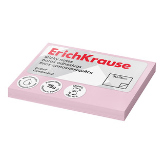 Блок самоклеящийся бумажный ErichKrause 75х50 мм, 100 листов,...