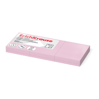 Блок самоклеящийся бумажный ErichKrause 40х50 мм, 300 листов, розовый