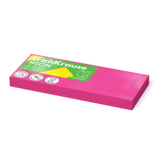 Блок самоклеящийся бумажный ErichKrause Neon, 40х50 мм, 300 листов, розовый