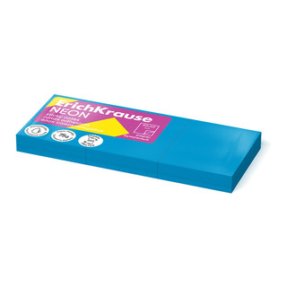 Блок самоклеящийся бумажный ErichKrause Neon, 40х50 мм, 300 листов, голубой