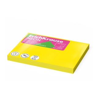 Блок самоклеящийся бумажный ErichKrause Neon, 100х75 мм, 100 листов, желтый