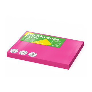 Блок самоклеящийся бумажный ErichKrause Neon, 100х75 мм, 100 листов, розовый