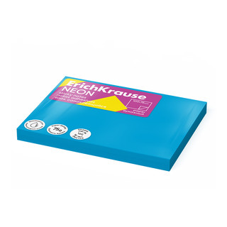 Блок самоклеящийся бумажный ErichKrause Neon, 100х75 мм, 100 листов, голубой