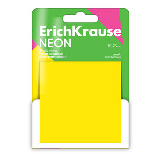 Блок статический (магнитный) ErichKrause Neon, 75х75, 50 листов, желтый