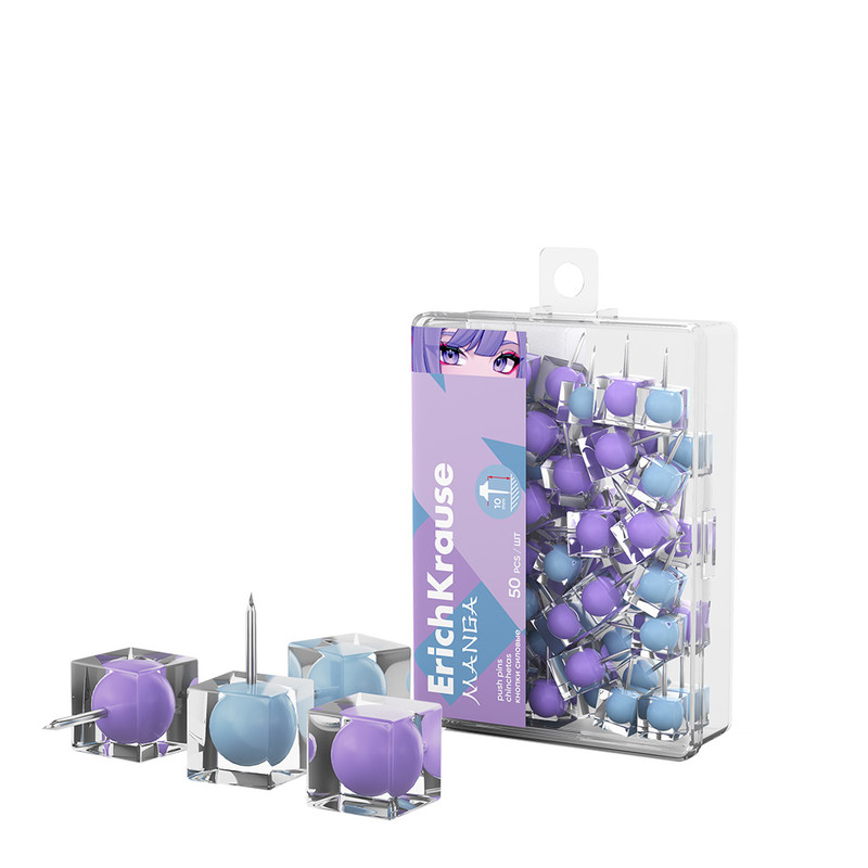 Кнопки силовые ErichKrause Manga, 50 штук