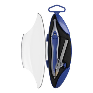 Циркуль металлический ErichKrause Classic, 125мм, с карандашом, в пенале, синий